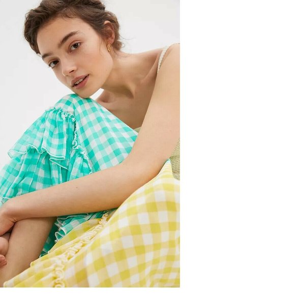 Anthropologie Eva Franco Lynsey Gingham Maxi Skirt size S new nwt - Picture 3 of 10